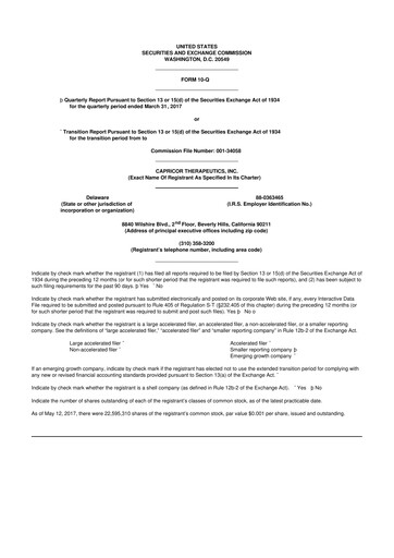 Thumbnail Capricor Therapeutics
 10-Q Quarterly Report FY2017 