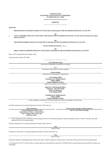 Thumbnail TAL Education Group 20-F Annual Report 2017