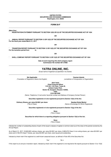 Thumbnail Yatra 20-F Annual Report 