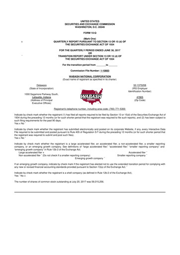 Thumbnail Wabash National
 10-Q Quarterly Report FY2017 