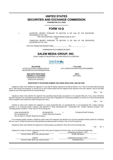 Thumbnail Salem Media Group
 10-Q Quarterly Report FY2017 