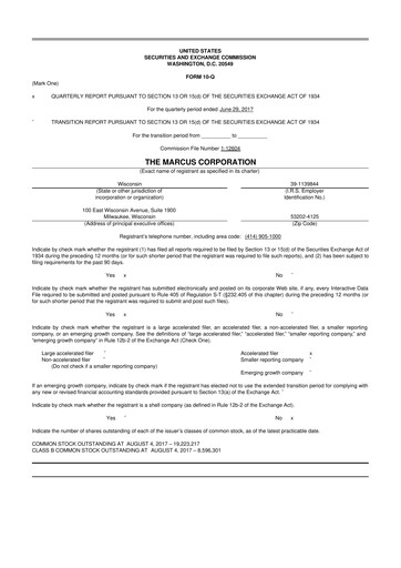 Thumbnail Marcus Corporation
 10-Q Quarterly Report FY2017 