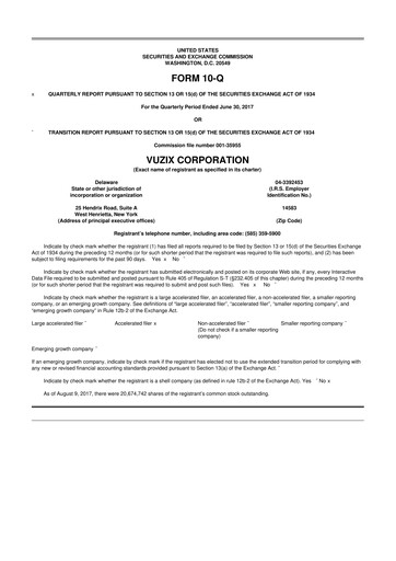 Thumbnail Vuzix
 10-Q Quarterly Report FY2017 