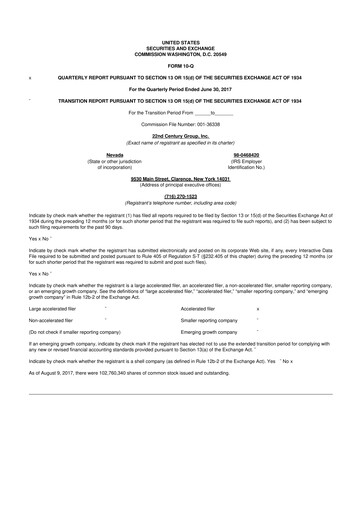 Thumbnail 22nd Century Group
 10-Q Quarterly Report FY2017 