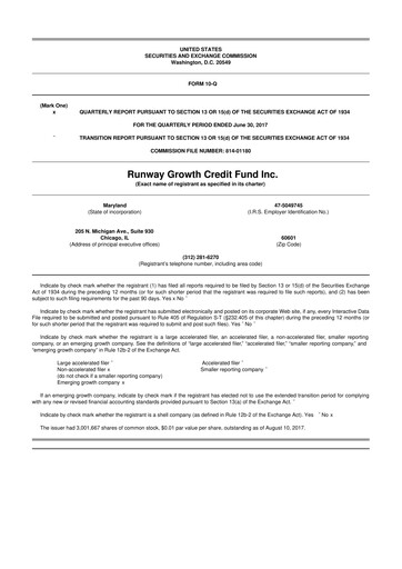 Thumbnail Runway Growth Finance 10-Q Quarterly Report FY 