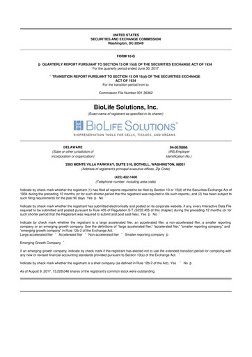 Thumbnail Biolife Solutions
 10-Q Quarterly Report FY2017 