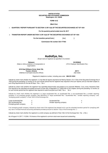Thumbnail AudioEye 10-Q Quarterly Report FY2017 
