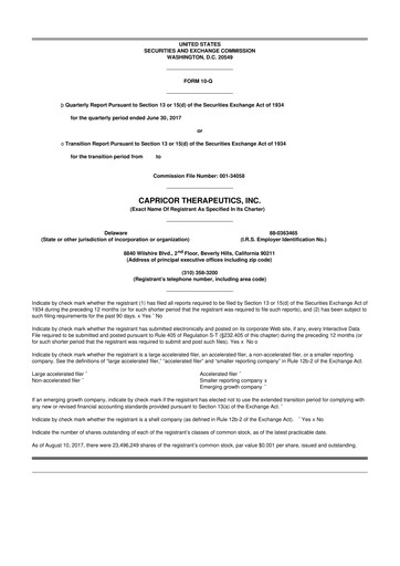 Thumbnail Capricor Therapeutics
 10-Q Quarterly Report FY2017 