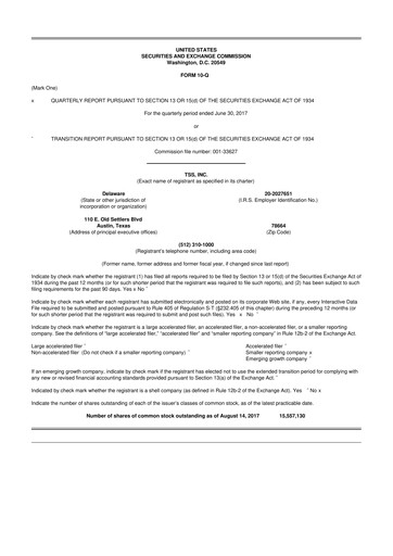Miniature TSS, Inc. 10-Q Rapport trimestriel 2017 