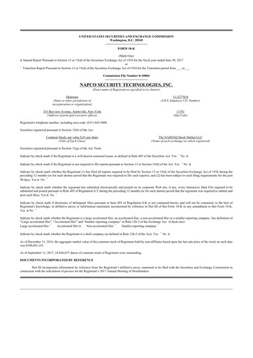 Thumbnail NAPCO Security Technologies 10-K Annual Report 2017