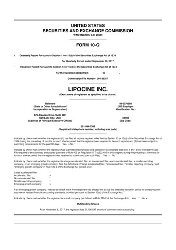 Thumbnail Lipocine 10-Q Quarterly Report FY2017 