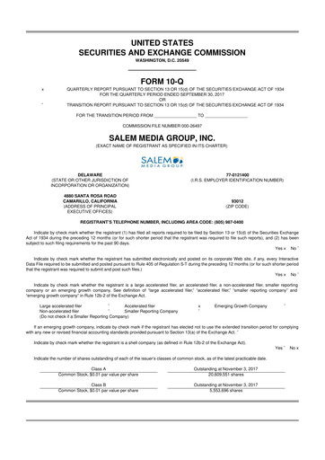Thumbnail Salem Media Group
 10-Q Quarterly Report FY2017 