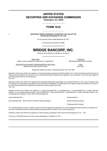 Miniature Dime Community Bancshares 10-Q Rapport trimestriel 2017 