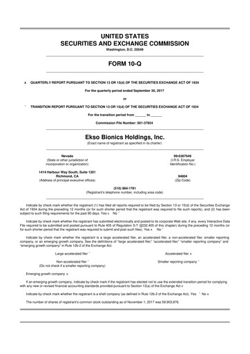 Thumbnail Ekso Bionics
 10-Q Quarterly Report FY2017 