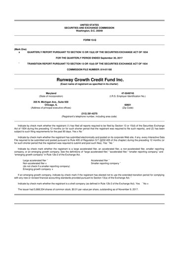 Thumbnail Runway Growth Finance 10-Q Quarterly Report FY 