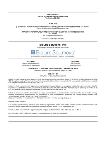 Thumbnail Biolife Solutions
 10-Q Quarterly Report FY2017 