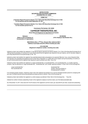 Thumbnail Capricor Therapeutics
 10-Q Quarterly Report FY2017 