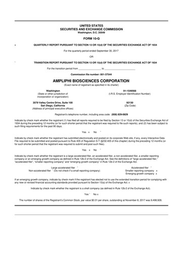 Miniature Armata Pharmaceuticals 10-Q Rapport trimestriel 2017 