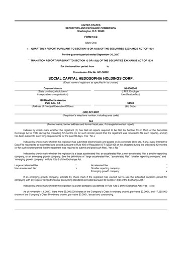 Miniature Virgin Galactic
 10-Q Rapport trimestriel 2017 