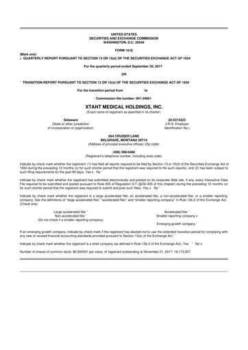 Thumbnail Xtant Medical 10-Q Quarterly Report FY2017 
