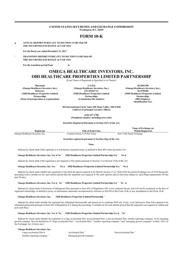 Miniature Omega Healthcare Investors 10-K Rapport annuel 