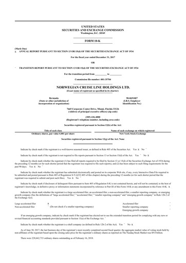 Thumbnail Norwegian Cruise Line
 10-K Annual Report 2017