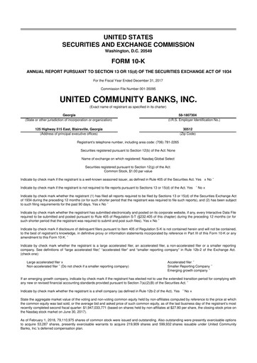 Vorschaubild United Community Bank 10-K Jahresbericht 