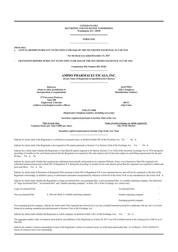 Thumbnail Ampio Pharmaceuticals 10-K Annual Report 2017