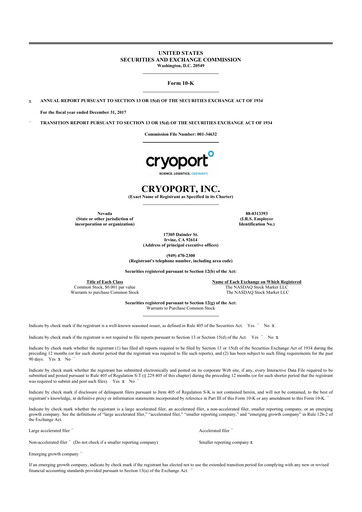Thumbnail CryoPort 10-K Annual Report 2017