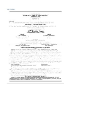 Miniature SuRo Capital 10-K Rapport annuel 