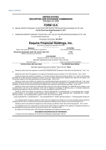 Thumbnail Esquire Financial Holdings 10-K Annual Report 2017