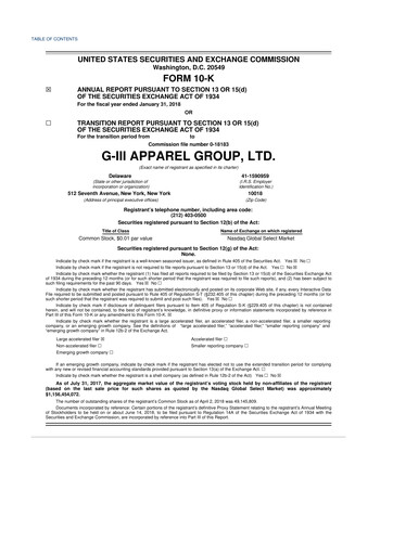 Thumbnail G-III Apparel Group 10-K Annual Report 2018