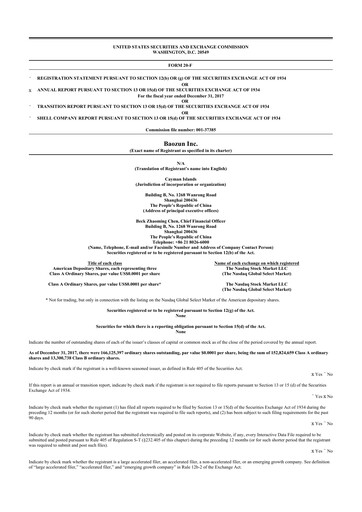 Thumbnail Baozun 20-F Annual Report 2017