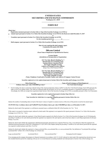 Thumbnail BIT Mining (500.com) 20-F Annual Report 2017