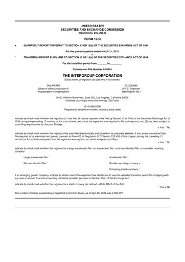 Thumbnail The InterGroup Corporation 10-Q Quarterly Report FY2018 