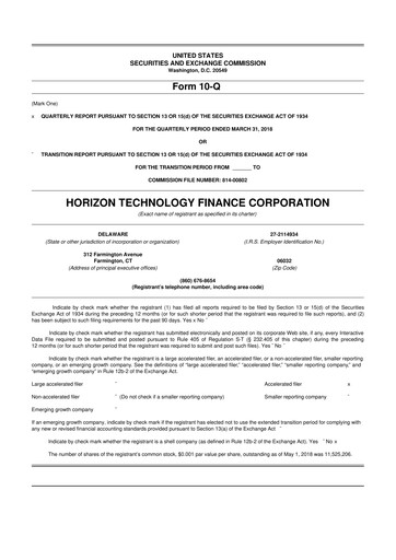 Vorschaubild Horizon Technology Finance 10-Q Quartalsbericht  