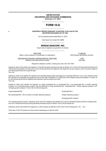 Miniature Dime Community Bancshares 10-Q Rapport trimestriel 2018 