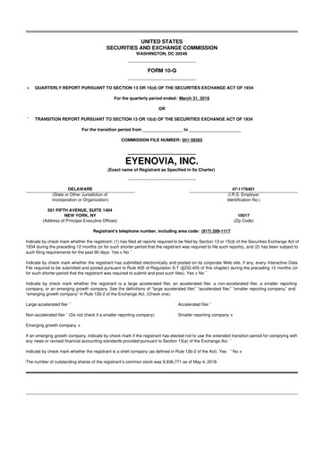 Thumbnail Eyenovia 10-Q Quarterly Report FY2018 