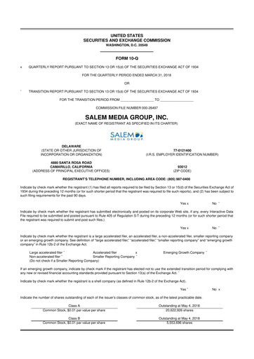 Thumbnail Salem Media Group
 10-Q Quarterly Report FY2018 
