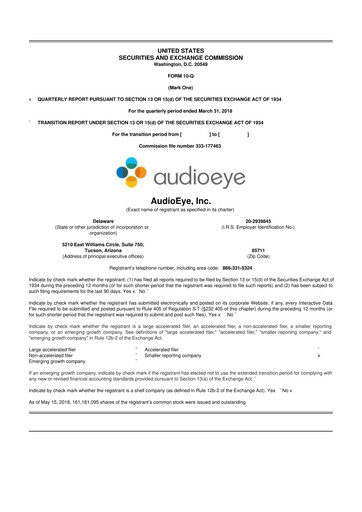 Thumbnail AudioEye 10-Q Quarterly Report FY2018 