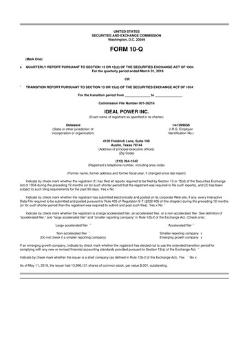 Thumbnail Ideal Power 10-Q Quarterly Report FY 
