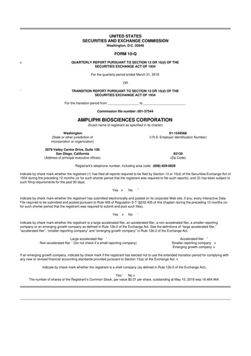 Miniature Armata Pharmaceuticals 10-Q Rapport trimestriel 2018 