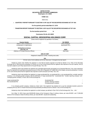 Miniature Virgin Galactic
 10-Q Rapport trimestriel 2018 
