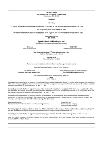 Vorschaubild Astrana Health 10-Q Quartalsbericht 2018 