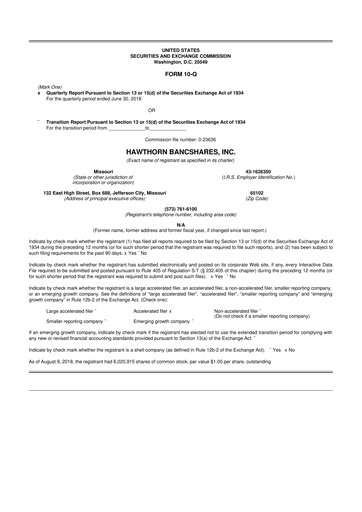 Vorschaubild Hawthorn Bancshares 10-Q Quartalsbericht  