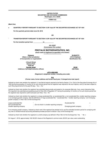Thumbnail Protalix BioTherapeutics
 10-Q Quarterly Report FY2018 