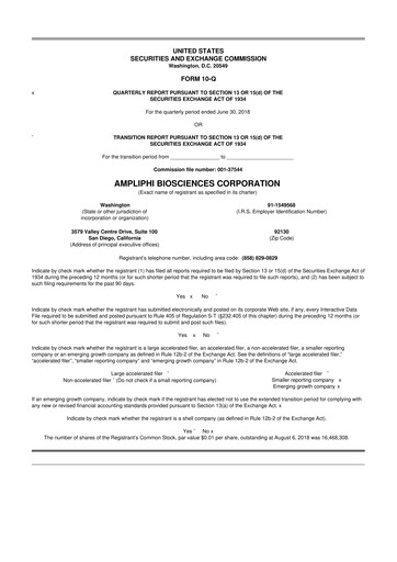 Miniature Armata Pharmaceuticals 10-Q Rapport trimestriel 2018 