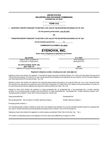 Thumbnail Eyenovia 10-Q Quarterly Report FY2018 