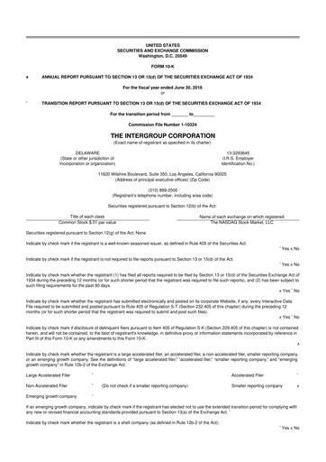Thumbnail The InterGroup Corporation 10-K Annual Report 2018
