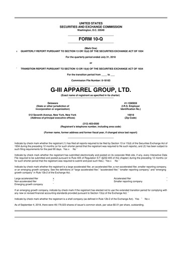 Thumbnail G-III Apparel Group 10-Q Quarterly Report FY2019 